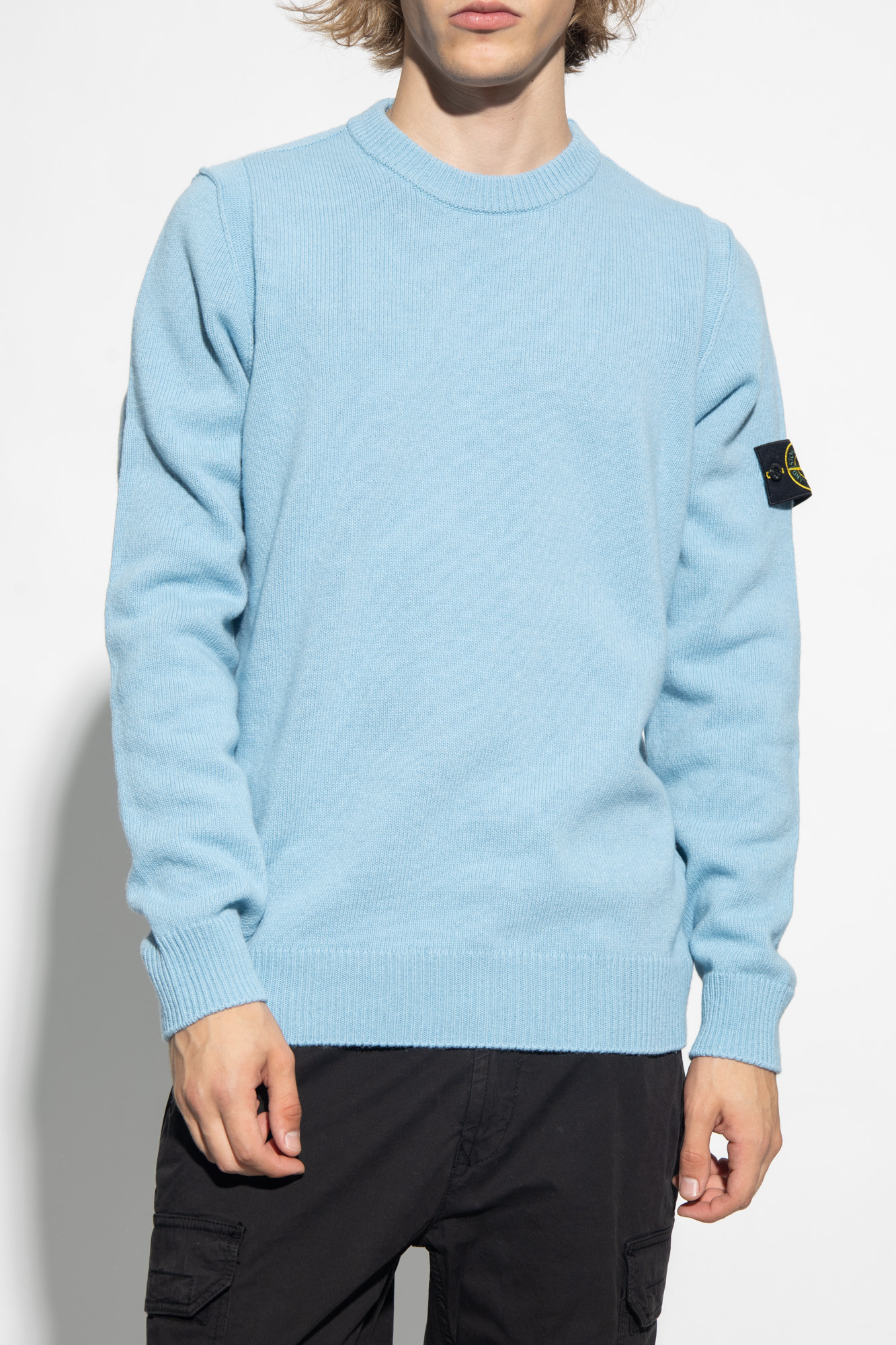 Stone island clearance light blue sweater